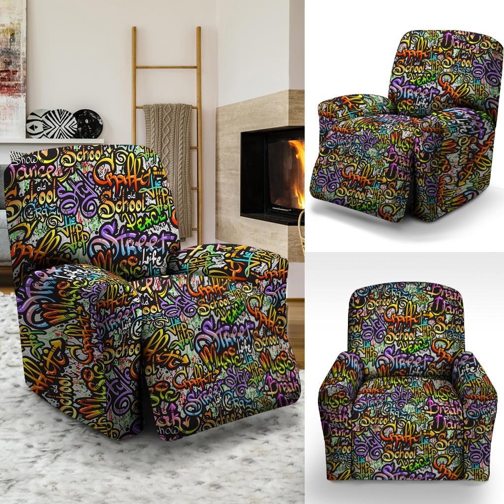 Airbrush Graffiti Print Recliner Cover-grizzshop