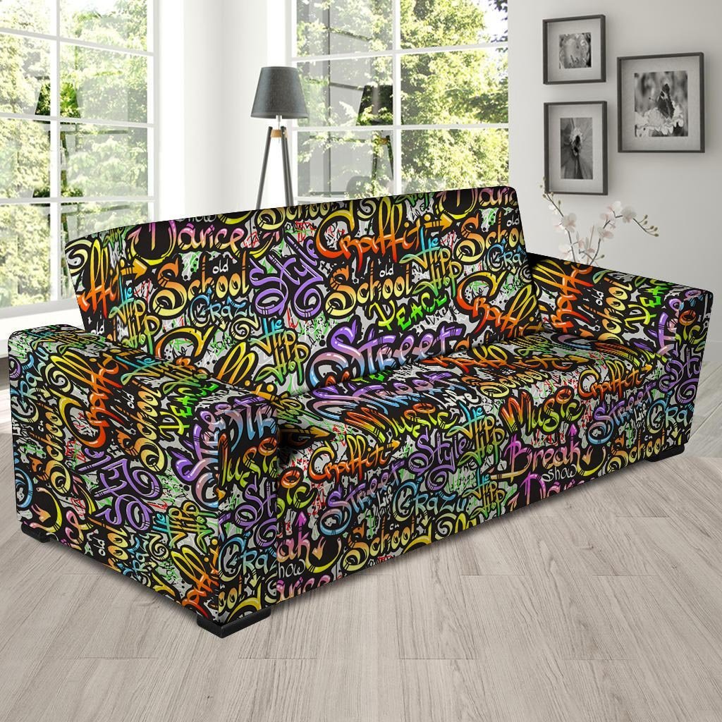 Airbrush Graffiti Print Sofa Cover-grizzshop