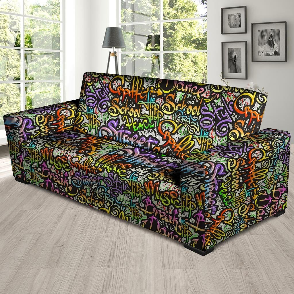 Airbrush Graffiti Print Sofa Cover-grizzshop