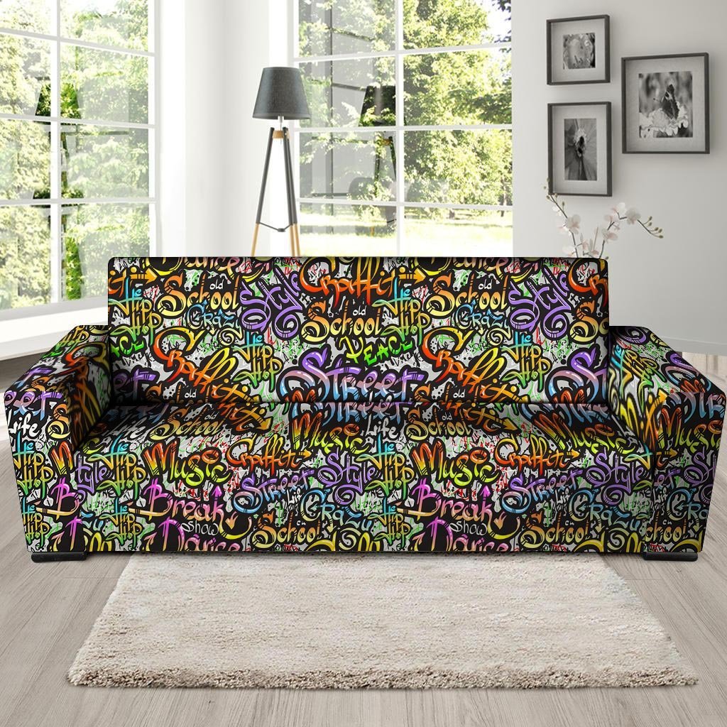 Airbrush Graffiti Print Sofa Cover-grizzshop