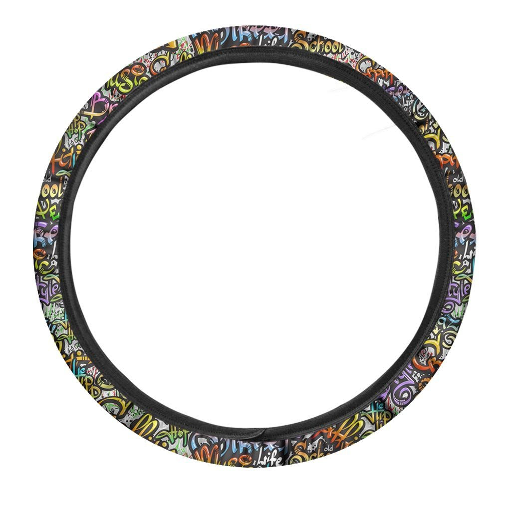 Airbrush Graffiti Print Steering Wheel Cover-grizzshop