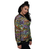 Airbrush Graffiti Print Women's Bomber Jacket-grizzshop