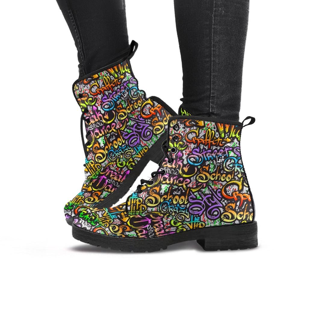 Airbrush Graffiti Print Women's Boots-grizzshop