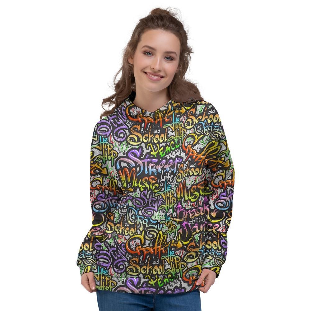 Airbrush Graffiti Print Women's Hoodie-grizzshop