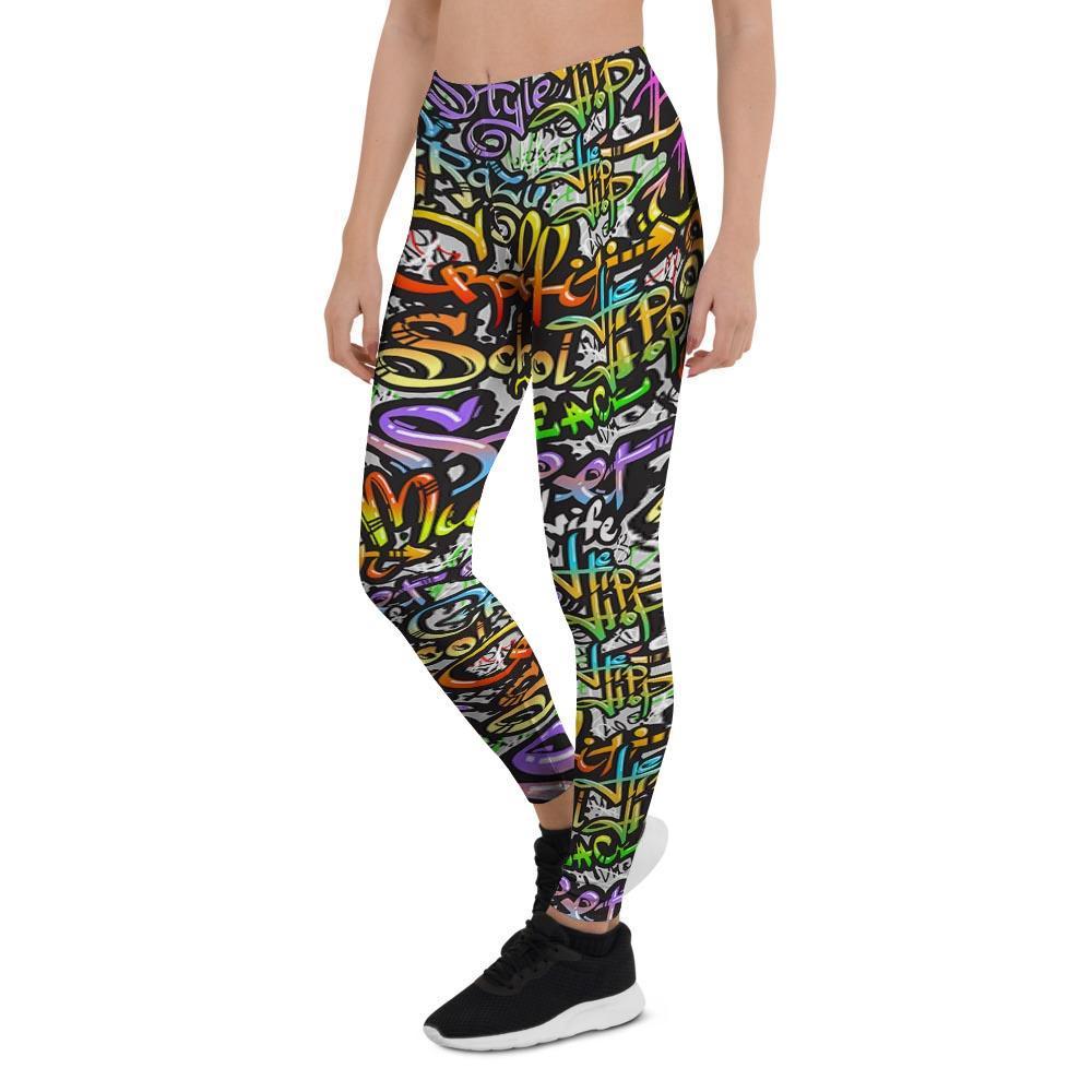 Airbrush Graffiti Print Women's Leggings-grizzshop