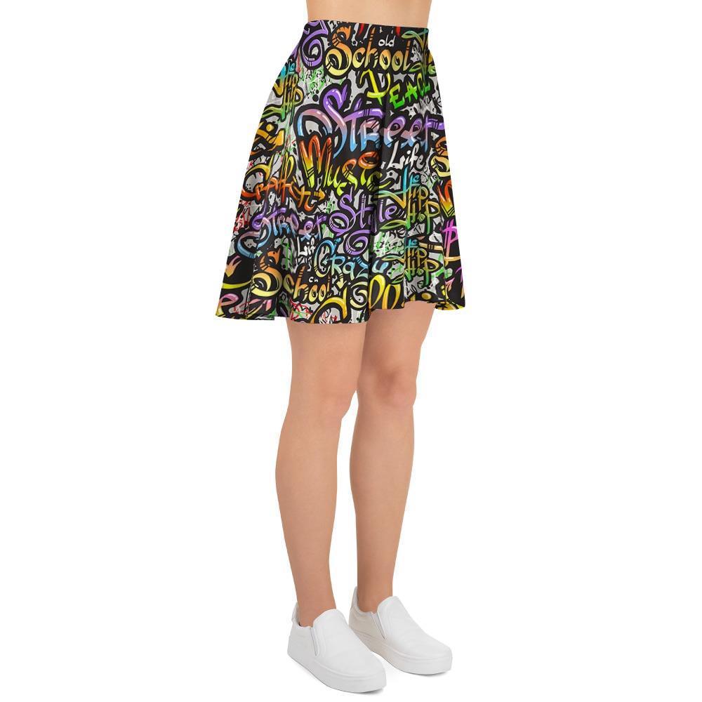 Airbrush Graffiti Print Women's Skirt-grizzshop