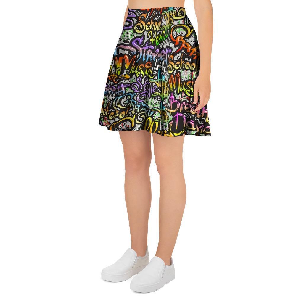 Airbrush Graffiti Print Women's Skirt-grizzshop