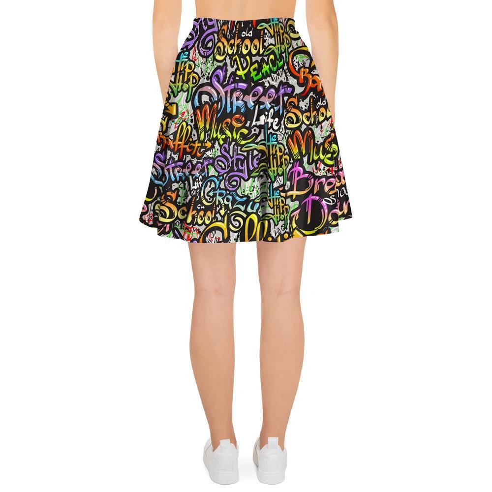 Airbrush Graffiti Print Women's Skirt-grizzshop