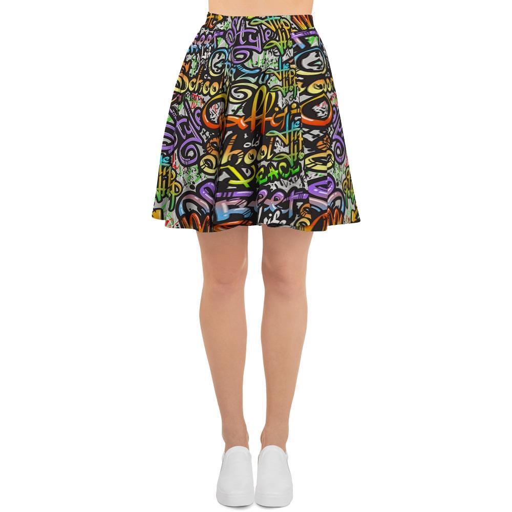 Airbrush Graffiti Print Women's Skirt-grizzshop