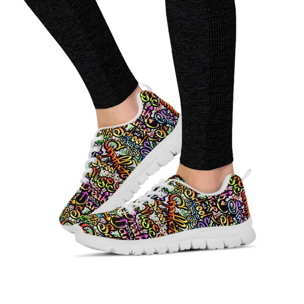 Airbrush Graffiti Print Women's Sneakers-grizzshop