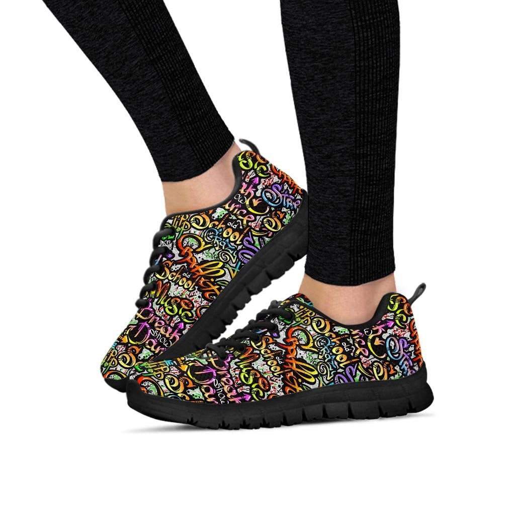 Airbrush Graffiti Print Women's Sneakers-grizzshop