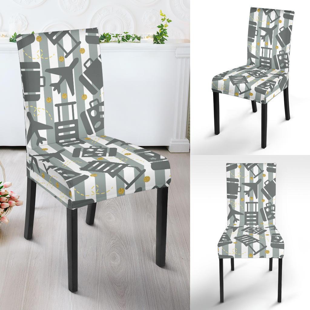 Airplane Luggage Pattern Print Chair Cover-grizzshop