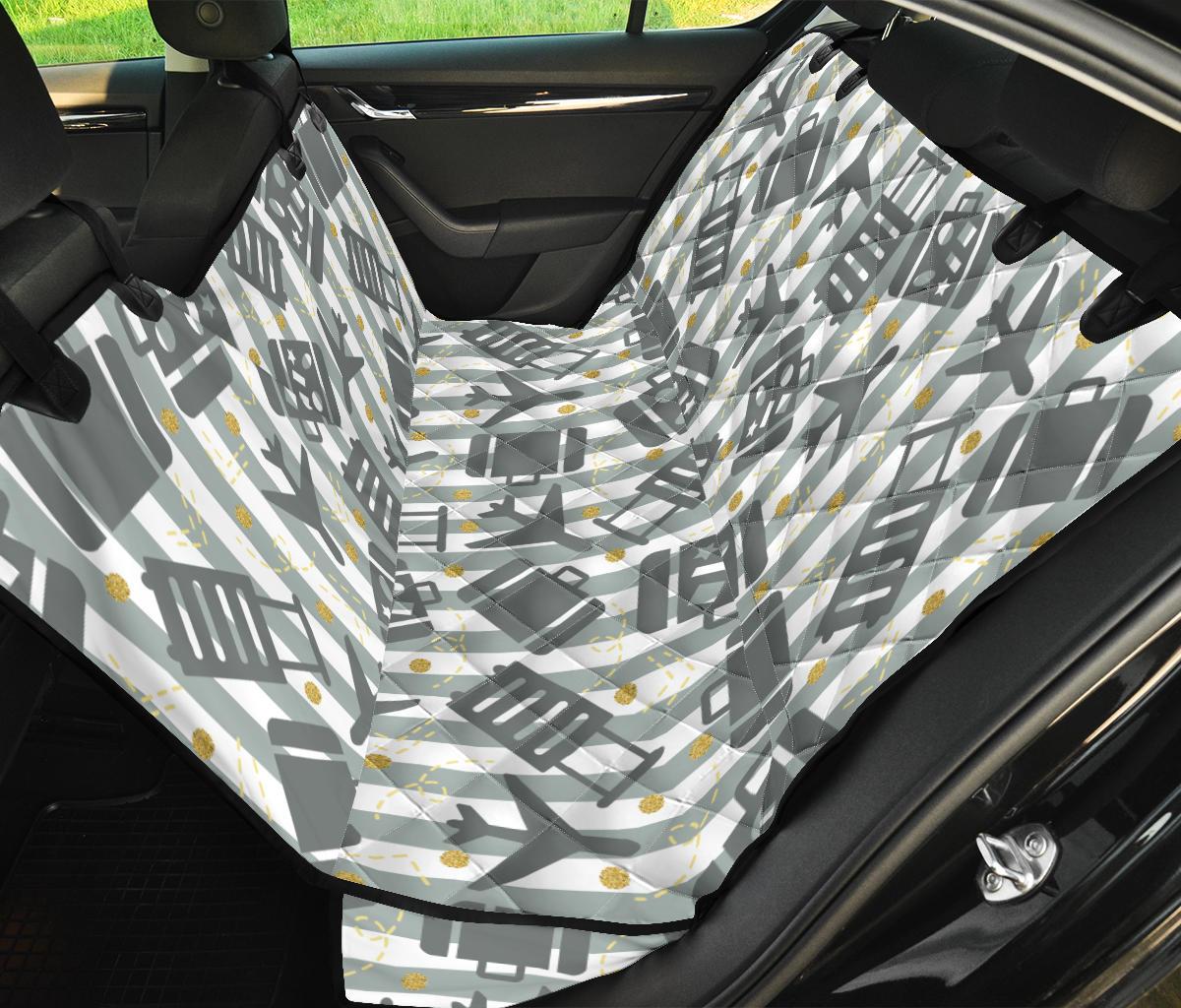 Airplane Luggage Pattern Print Pet Car Seat Cover-grizzshop