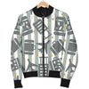 Airplane Luggage Pattern Print Women Casual Bomber Jacket-grizzshop