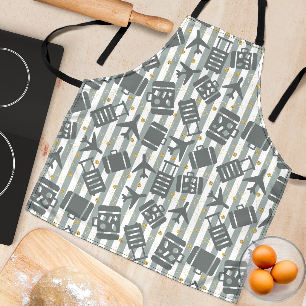 Airplane Luggage Pattern Print Women's Apron-grizzshop