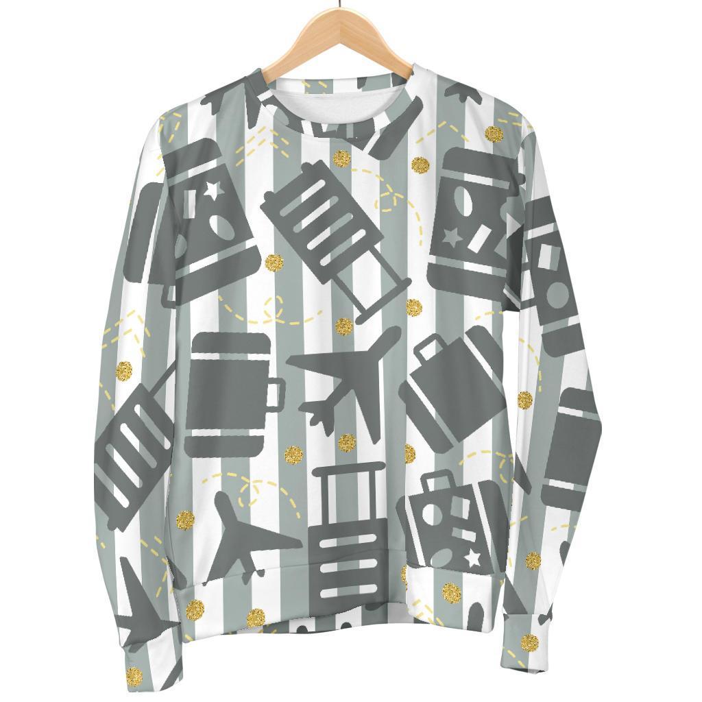 Airplane Luggage Pattern Print Women's Sweatshirt-grizzshop