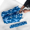 Airplane Pattern Print Automatic Foldable Umbrella-grizzshop