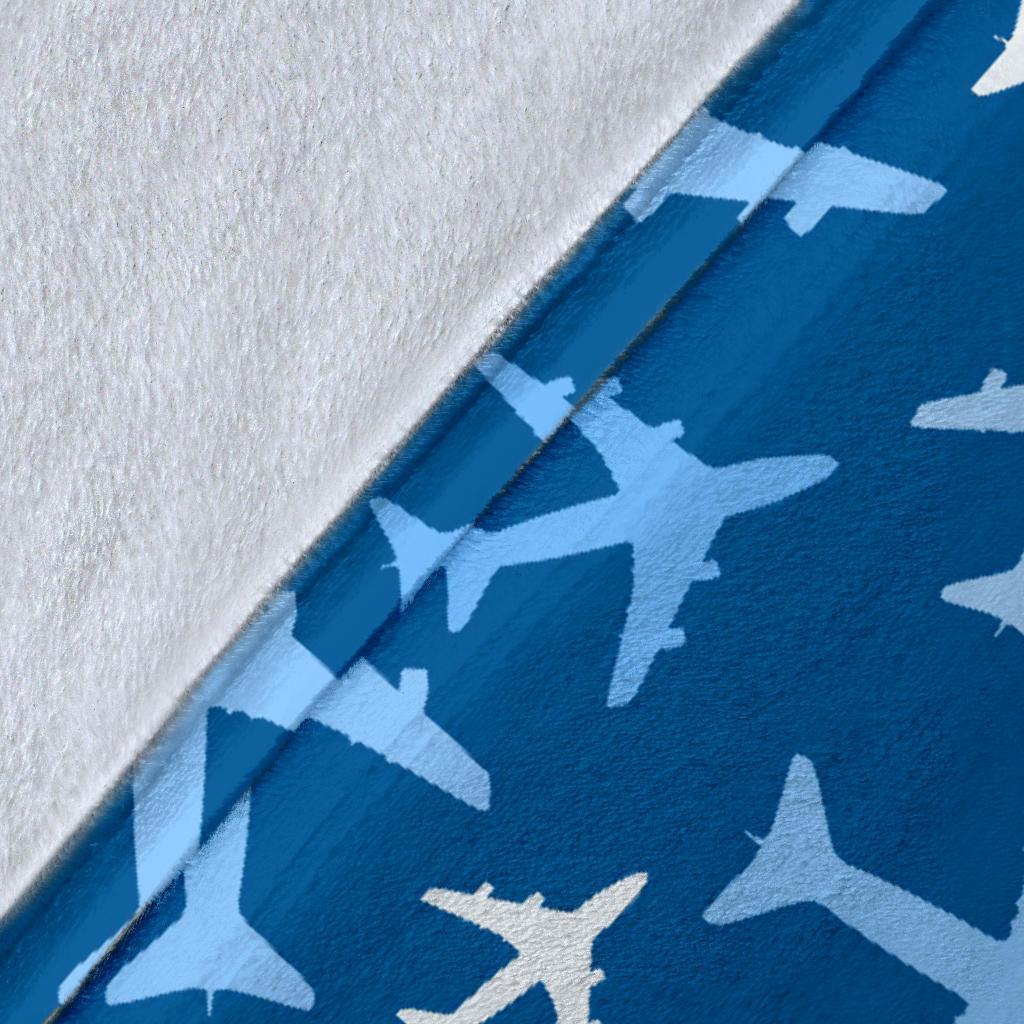 Airplane Pattern Print Blanket-grizzshop