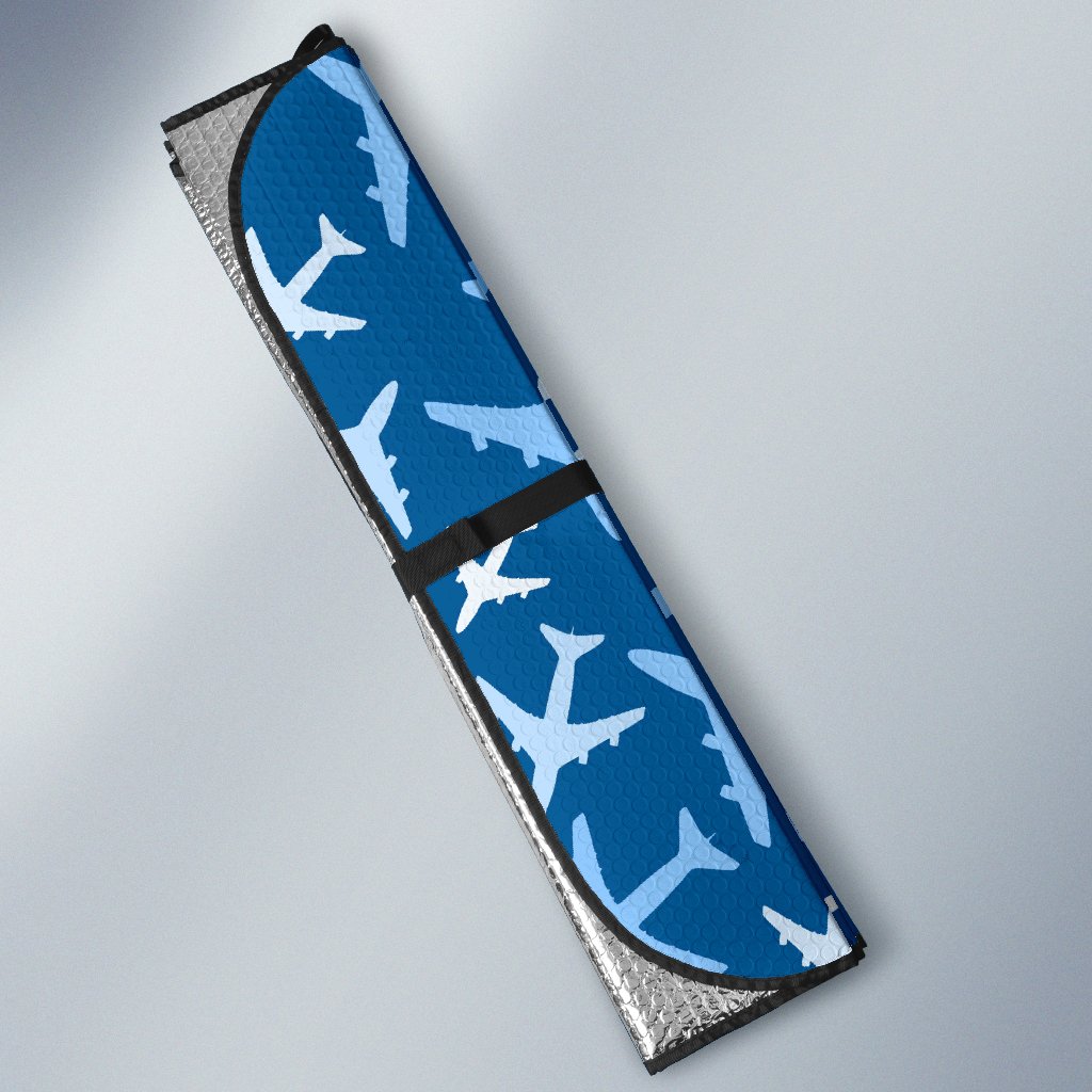 Airplane Pattern Print Car Sun Shade-grizzshop