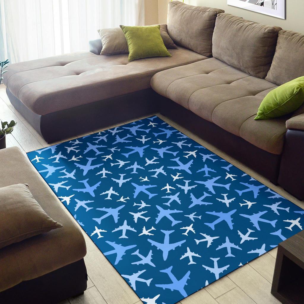 Airplane Pattern Print Floor Mat-grizzshop