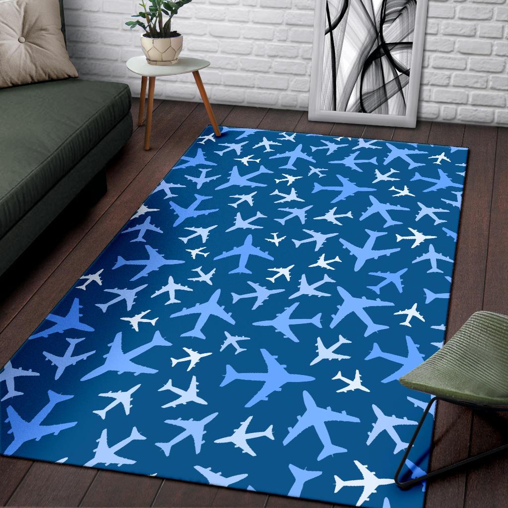 Airplane Pattern Print Floor Mat-grizzshop