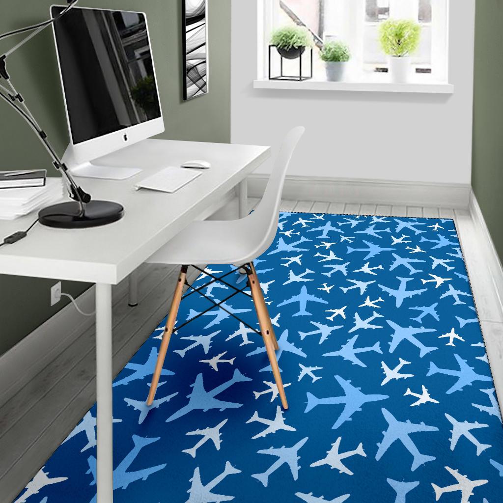 Airplane Pattern Print Floor Mat-grizzshop