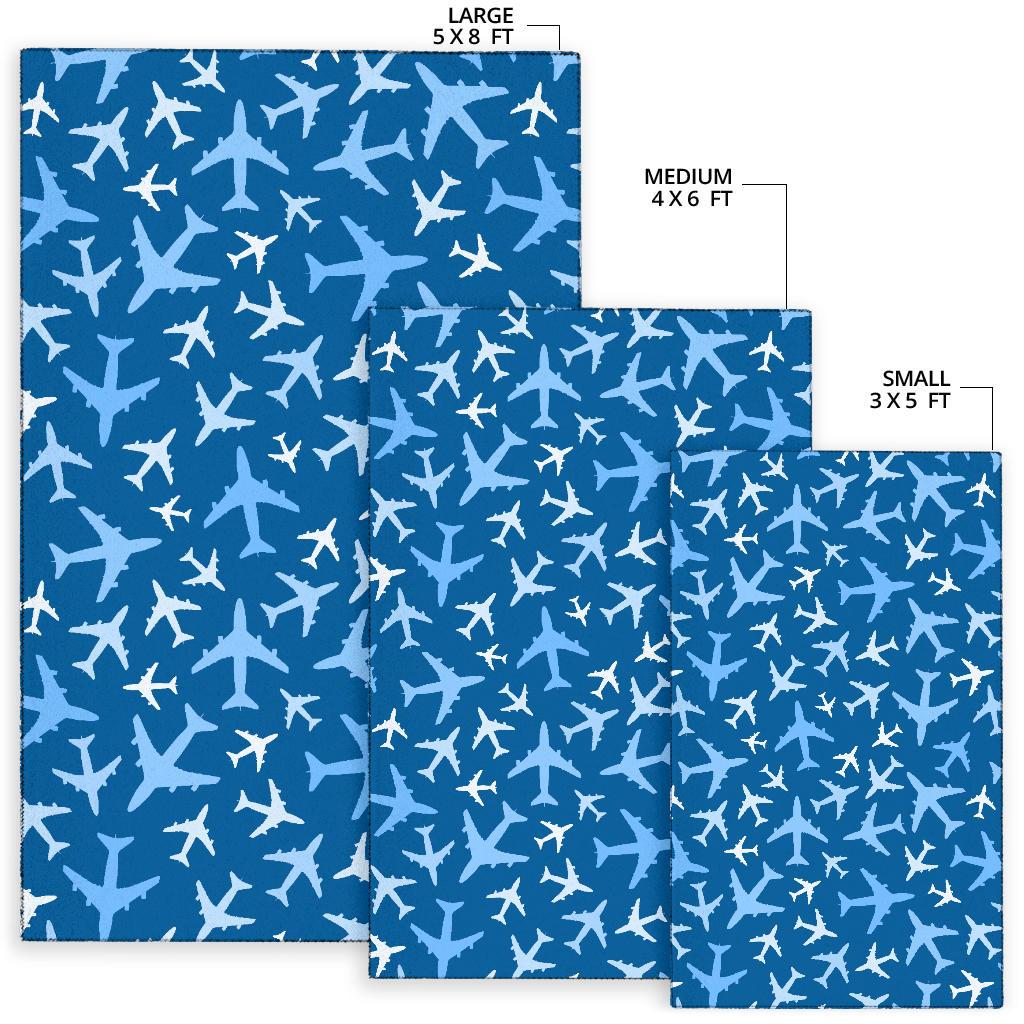 Airplane Pattern Print Floor Mat-grizzshop