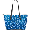 Airplane Pattern Print Leather Tote Bag-grizzshop