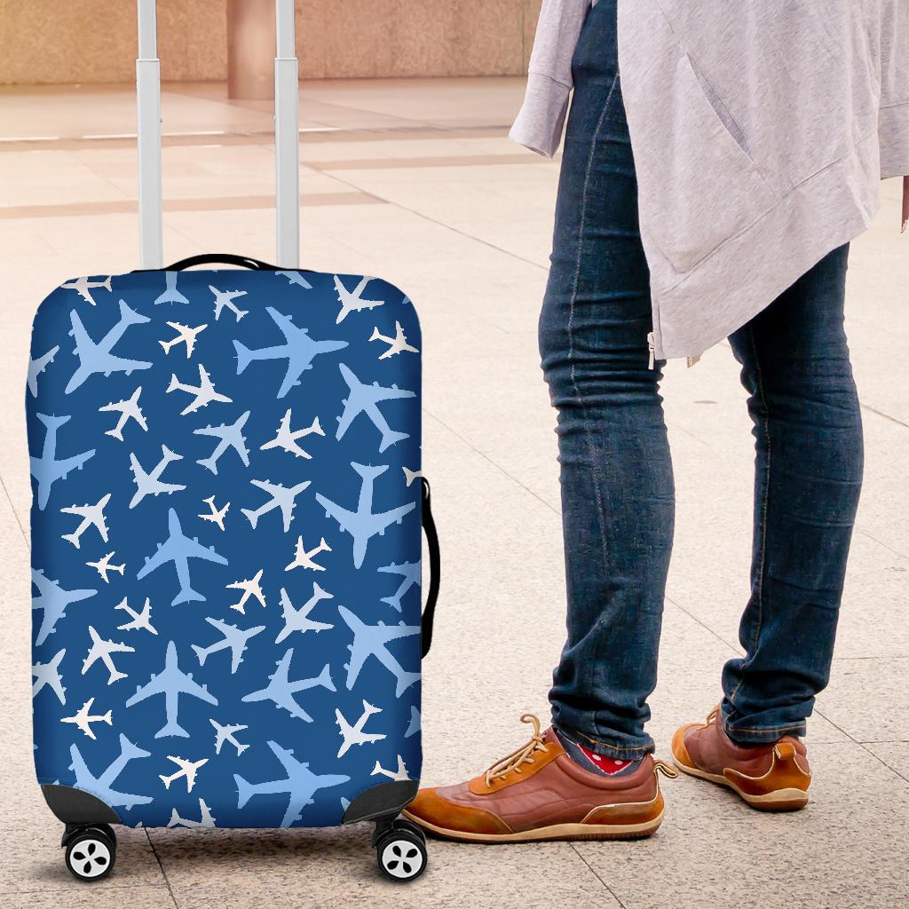 Airplane Pattern Print Luggage Cover Protector-grizzshop