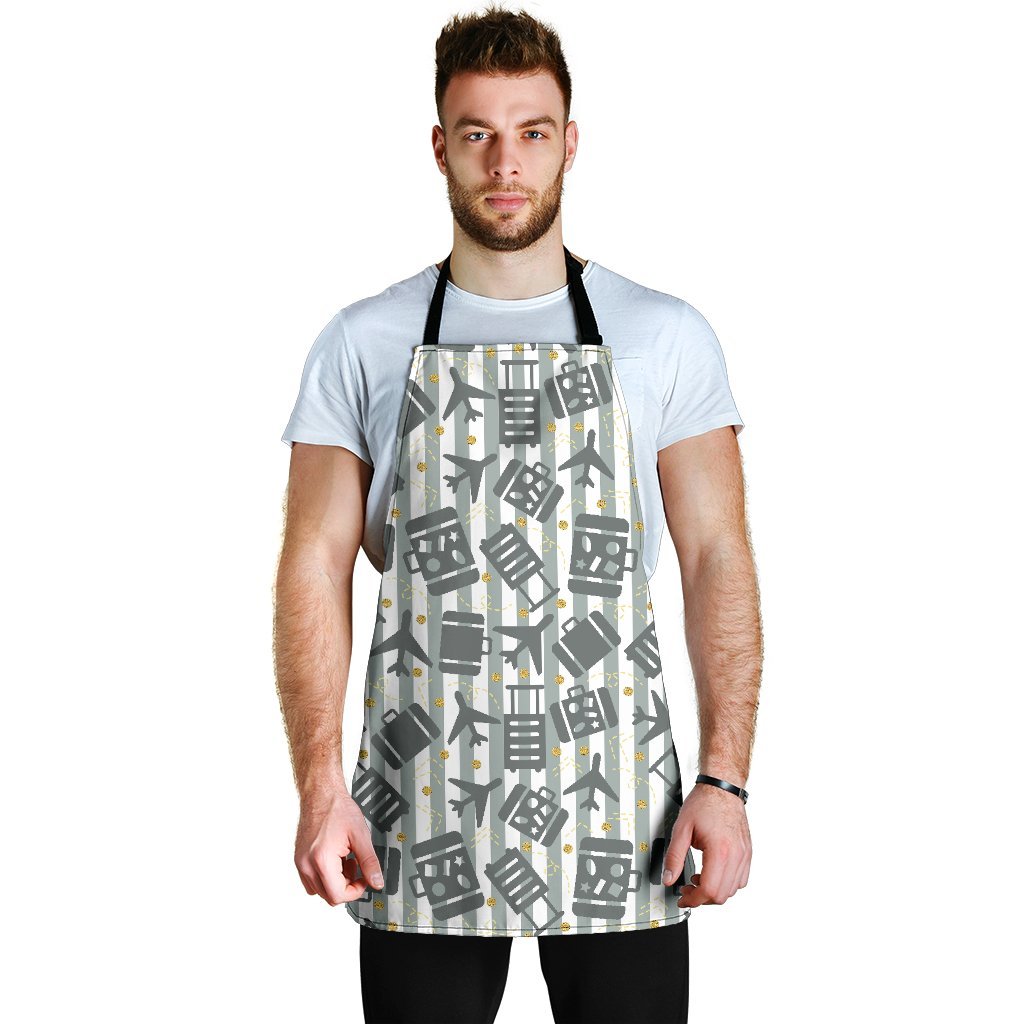 Airplane Pattern Print Men's Apron-grizzshop