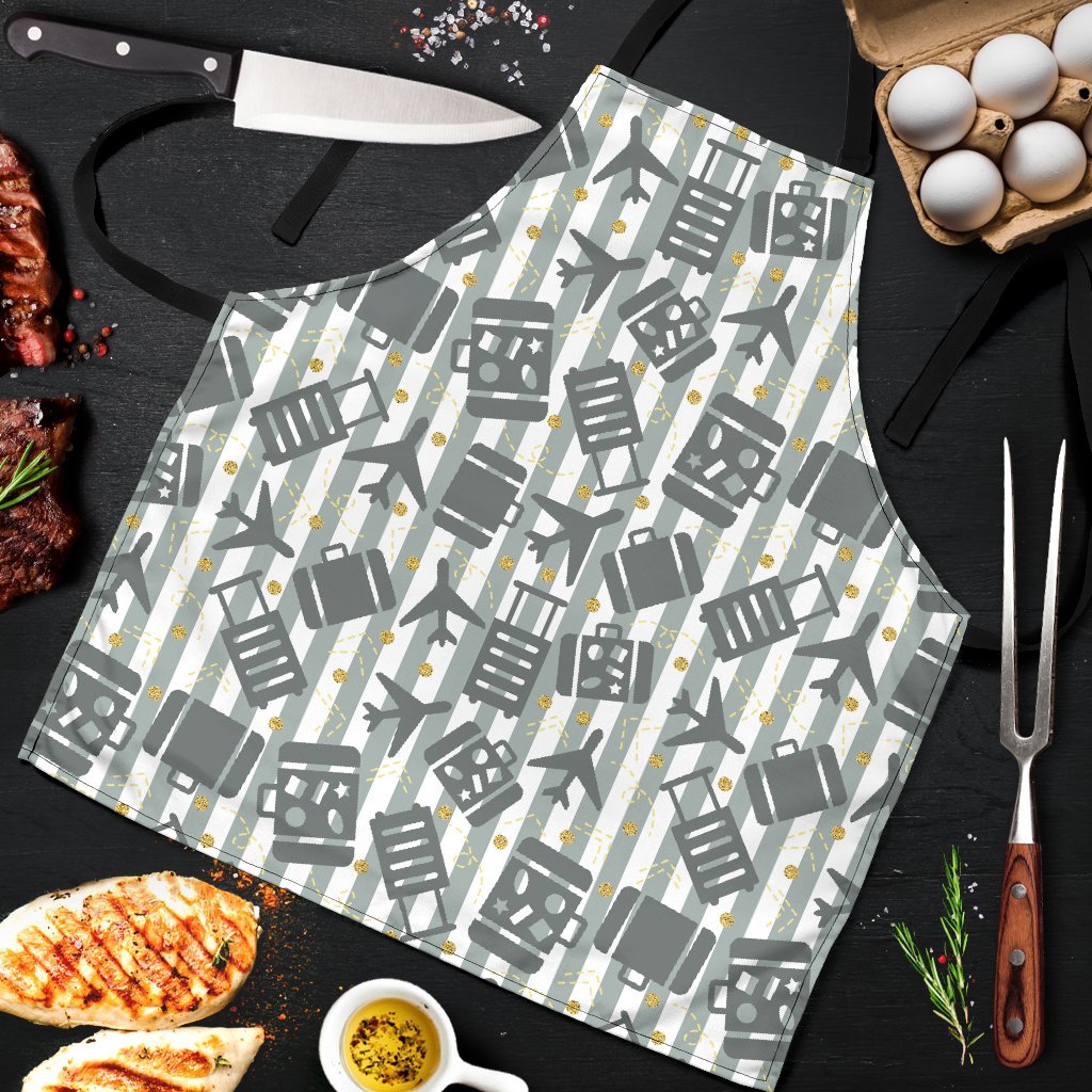 Airplane Pattern Print Men's Apron-grizzshop