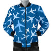 Airplane Pattern Print Men's Bomber Jacket-grizzshop