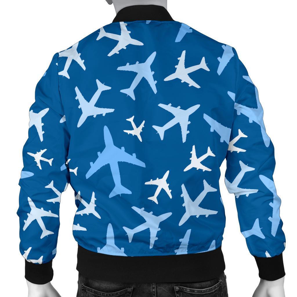 Airplane Pattern Print Men's Bomber Jacket-grizzshop