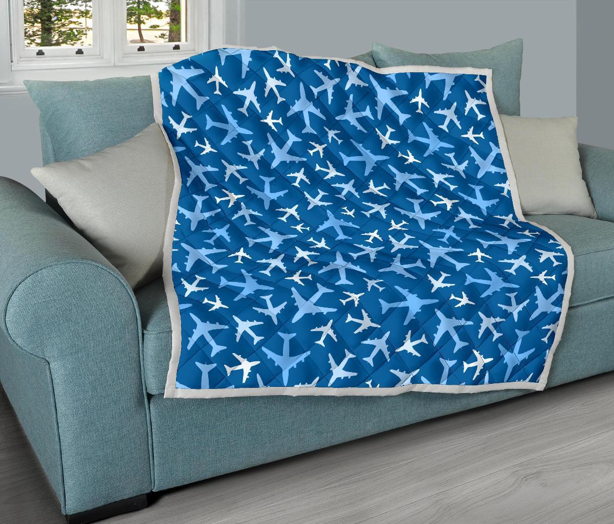 Airplane Pattern Print Quilt-grizzshop