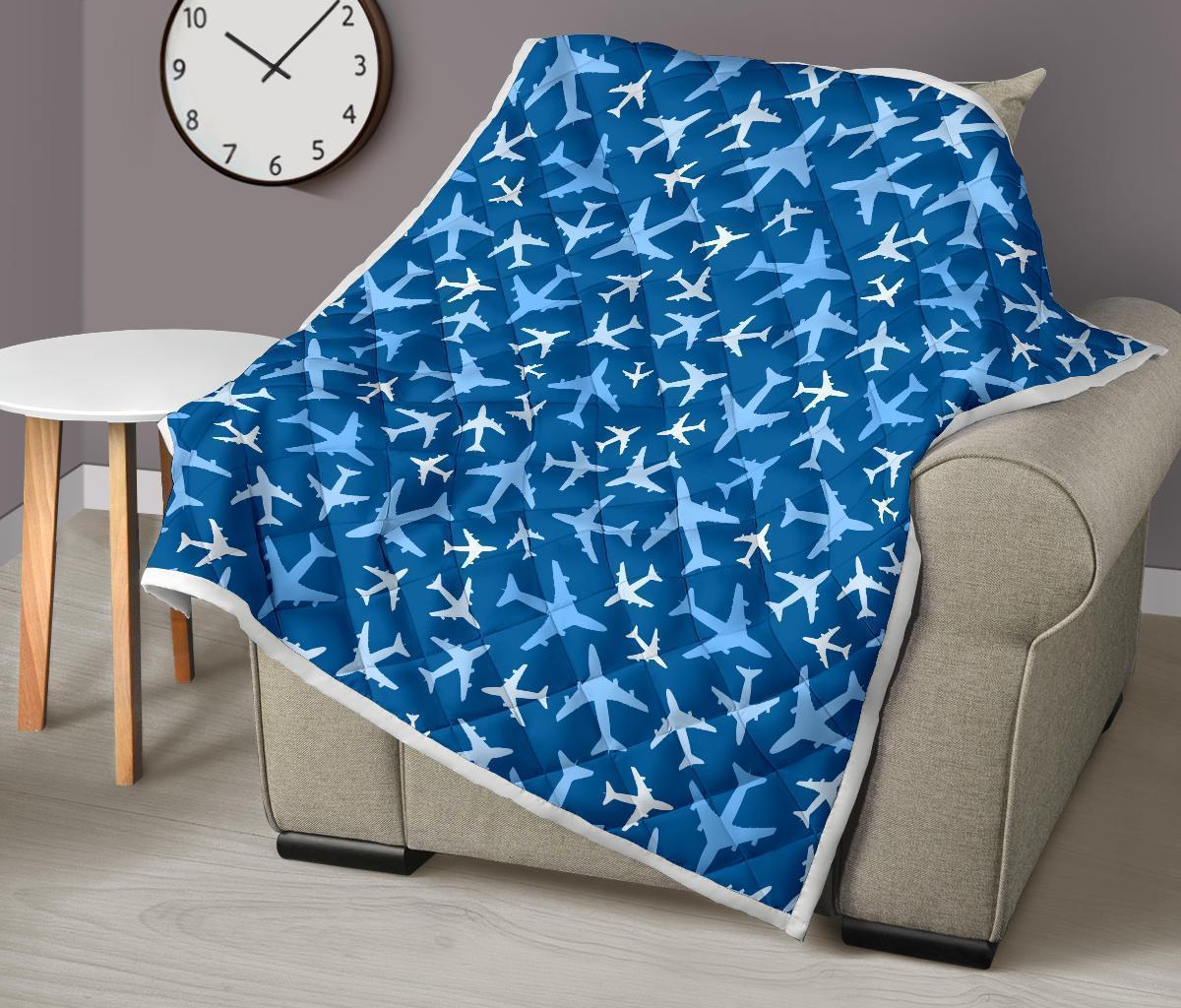 Airplane Pattern Print Quilt-grizzshop