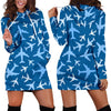 Airplane Pattern Print Women Hoodie Dress-grizzshop