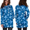 Airplane Pattern Print Women Hoodie Dress-grizzshop