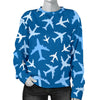 Airplane Pattern Print Women's Sweatshirt-grizzshop