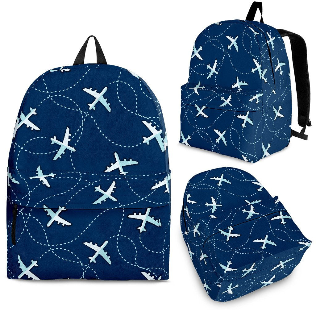 Airplane Print Pattern Backpack-grizzshop