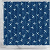 Airplane Print Pattern Bathroom Shower Curtain-grizzshop