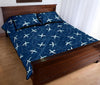 Airplane Print Pattern Bed Set Quilt-grizzshop