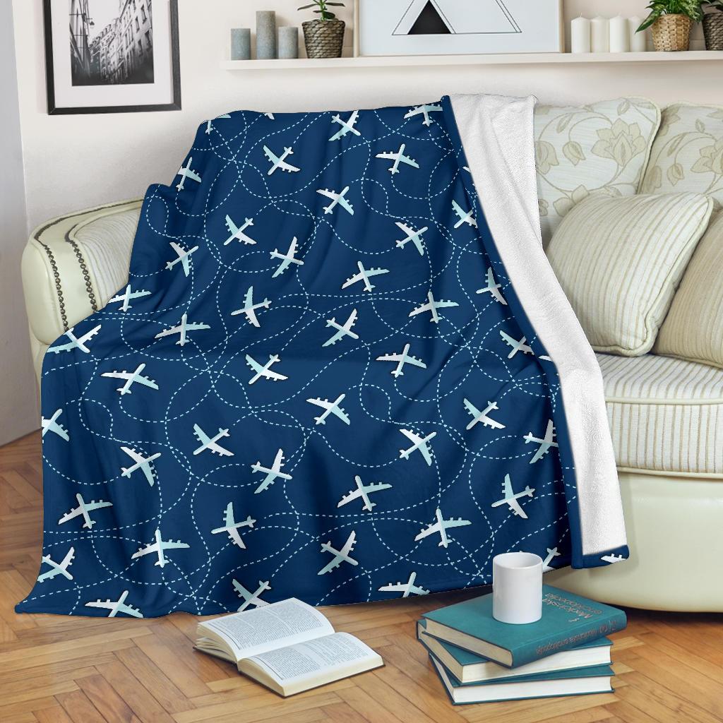 Airplane Print Pattern Blanket-grizzshop