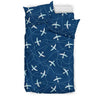 Airplane Print Pattern Duvet Cover Bedding Set-grizzshop