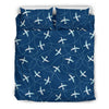 Airplane Print Pattern Duvet Cover Bedding Set-grizzshop