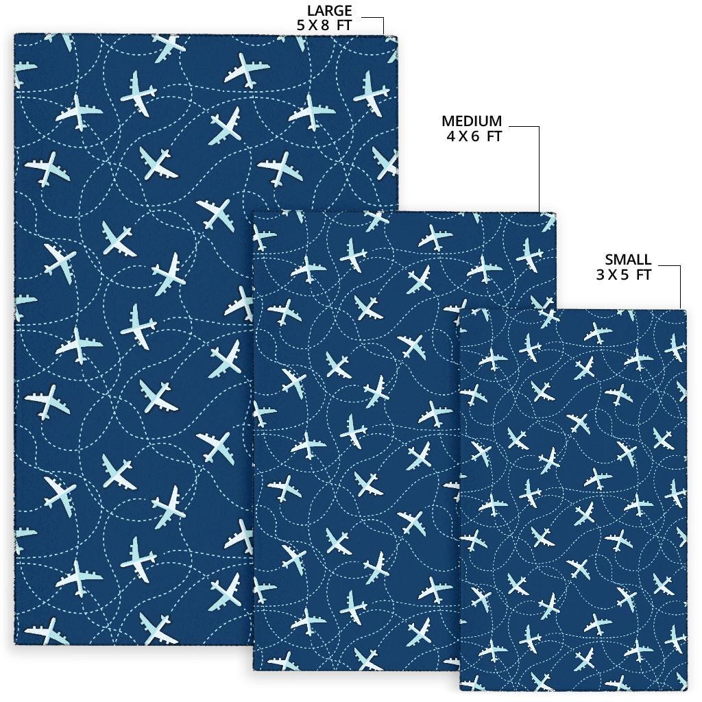 Airplane Print Pattern Floor Mat-grizzshop