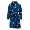 Airplane Print Pattern Men Long Robe-grizzshop