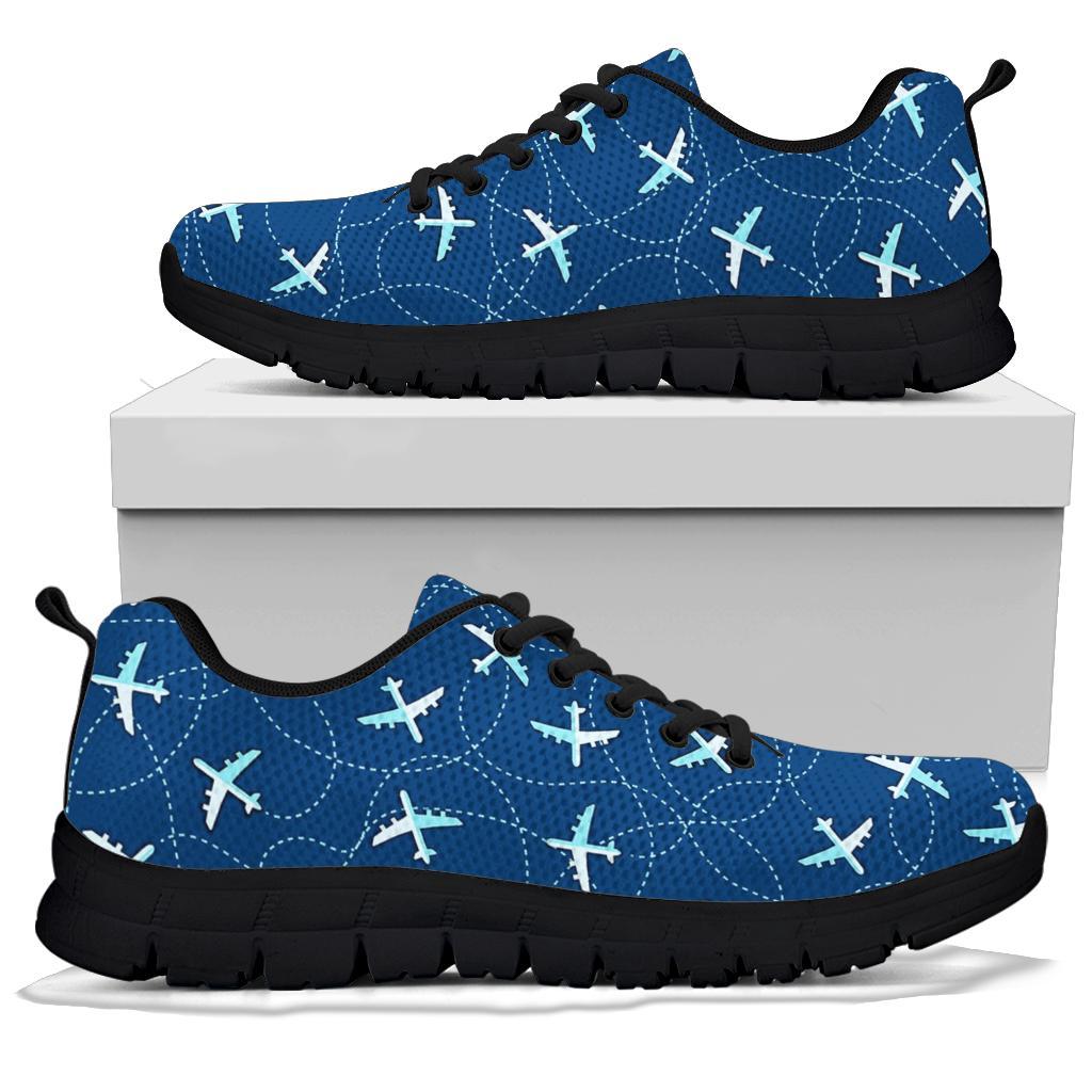 Airplane Print Pattern Sneaker Shoes For Men Women-grizzshop