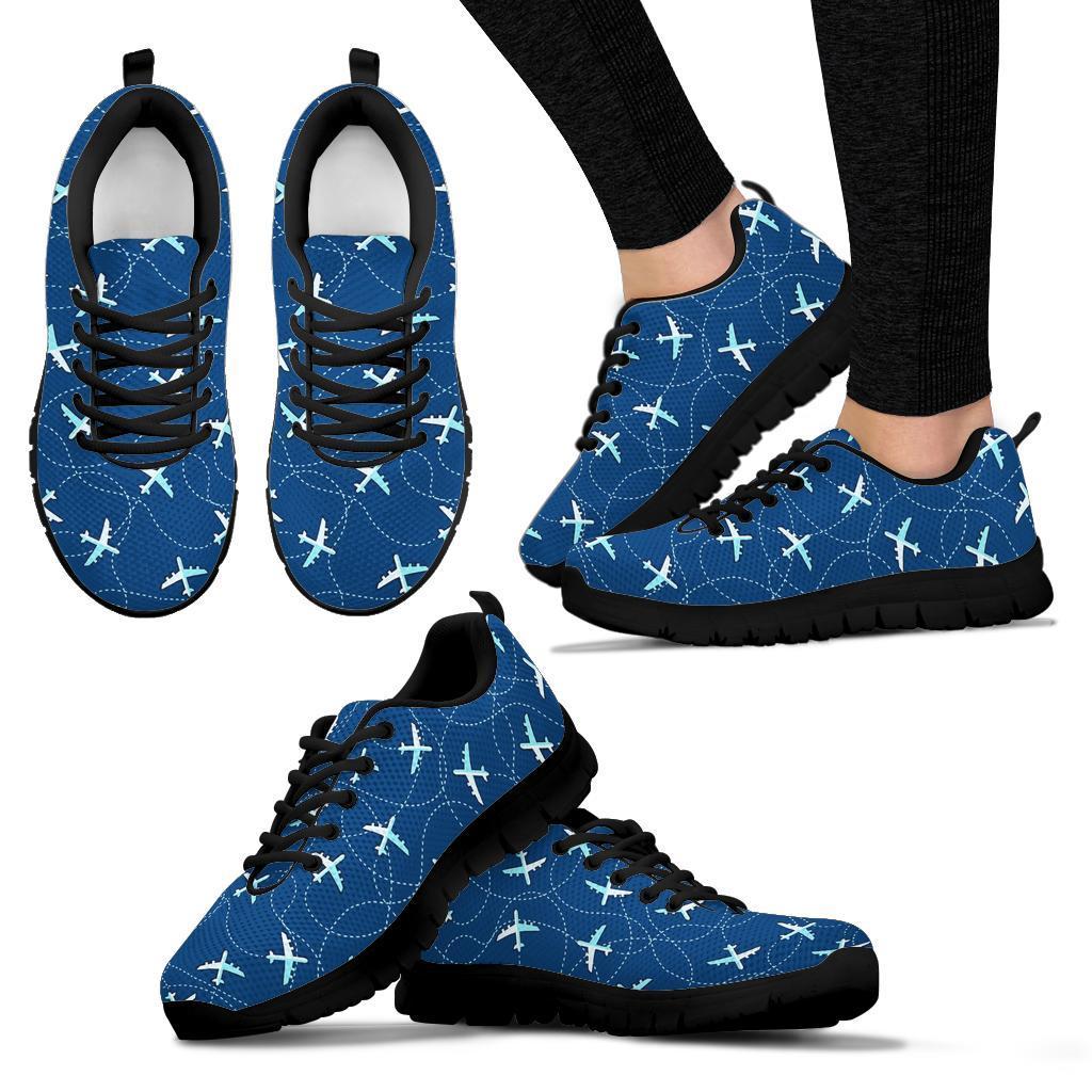 Airplane Print Pattern Sneaker Shoes For Men Women-grizzshop