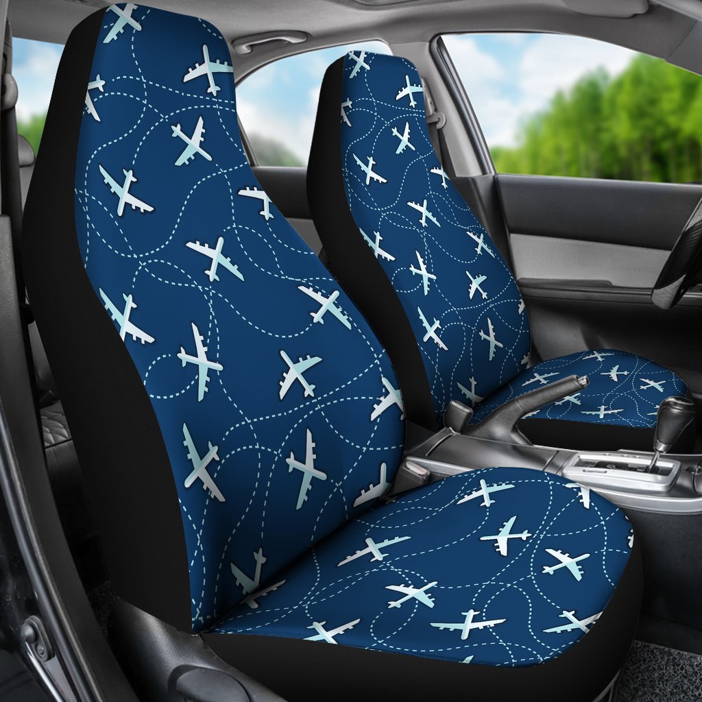 Airplane Print Pattern Universal Fit Car Seat Covers-grizzshop