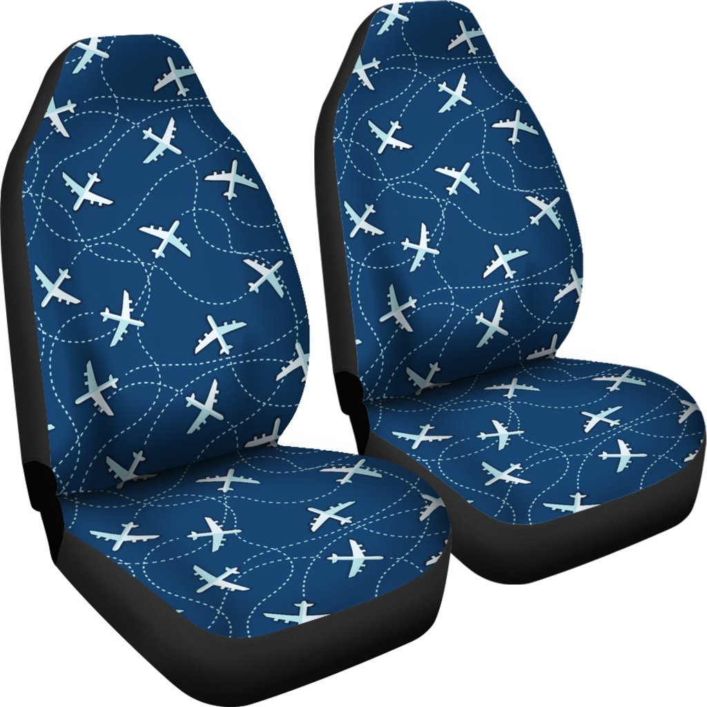 Airplane Print Pattern Universal Fit Car Seat Covers-grizzshop